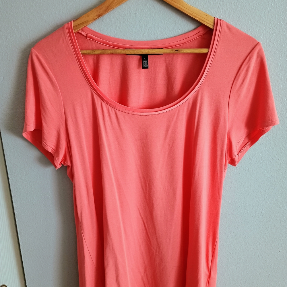 Coral Scoop Neck Women's Top